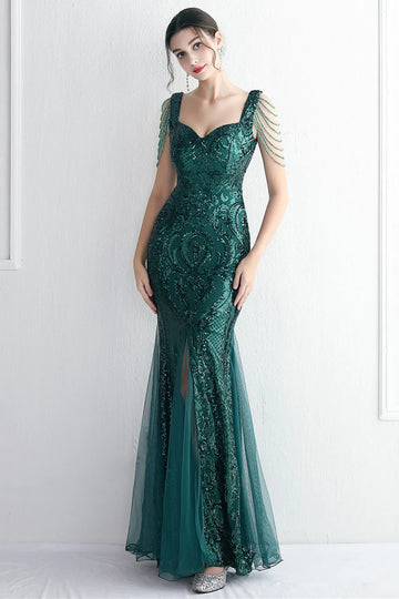 Cekinowa Ciemnozielona Syrenka Sukienki Na Studniówke